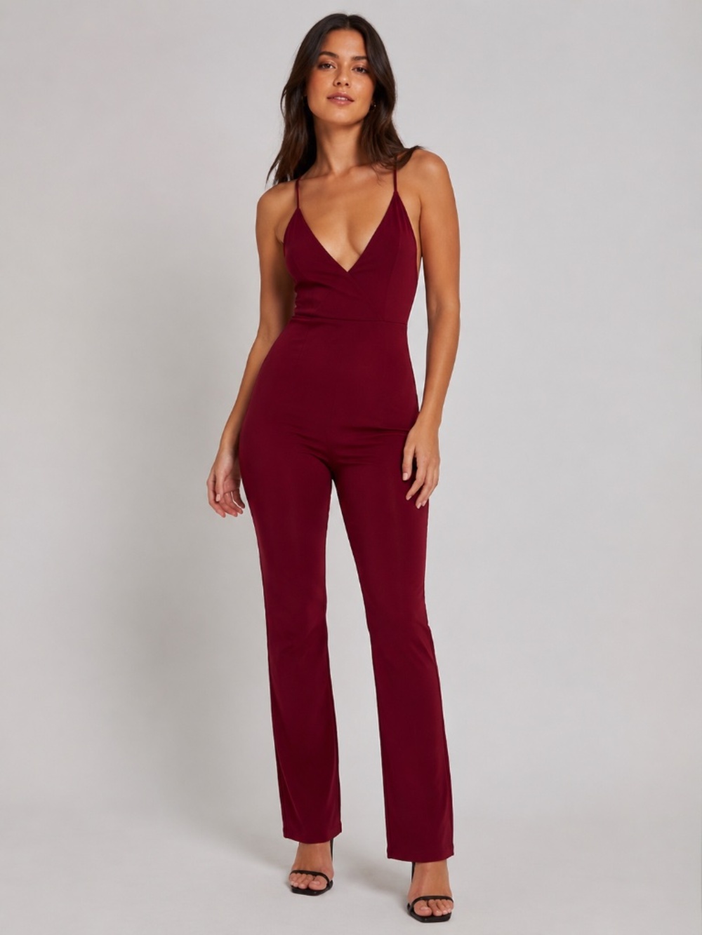 NBD Burgundy Jumpsuit — Size Medium